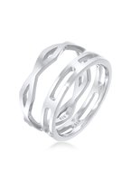 Elli Dames Ring Dames Stack Ring Set Duo in 925 Sterling Zilver