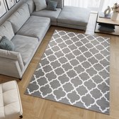 Tapiso Firet Vloerkleed Grijs Wit Marokkaanse Trellis Woonkamer Slaapkamer Modern Tapijt Maat- 250x300