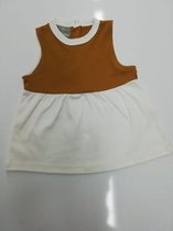 k&b -  baby Meisjes jurkje met volledige rok geel en wit Maat 74