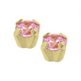 Caflon Schietknopjes 18 Krt. Goud Roze Zirkonia