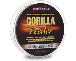 Tubertini Gorilla Feeder Sinking Line 200m – Snel Zinkende Feederlijn met Lage Rek - Maat : 0.22mm - 5.760 kilo