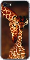 Geschikt voor iPhone SE 2020 hoesje - Giraffe - Kalf - Portret - Siliconen Telefoonhoesje