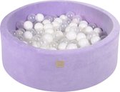 Ballenbak VELVET Violet - 90x30 incl. 200 ballen - Wit, Transparant
