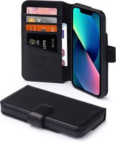 iPhone 13 Mini Hoesje - Luxe MobyDefend Wallet Bookcase - Zwart - GSM Hoesje - Telefoonhoesje Geschikt Voor: Apple iPhone 13 Mini