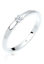 Elli PREMIUM Ring Dames Verlovingsring Diamant (0.03 ct.) in 925 Sterling Zilver