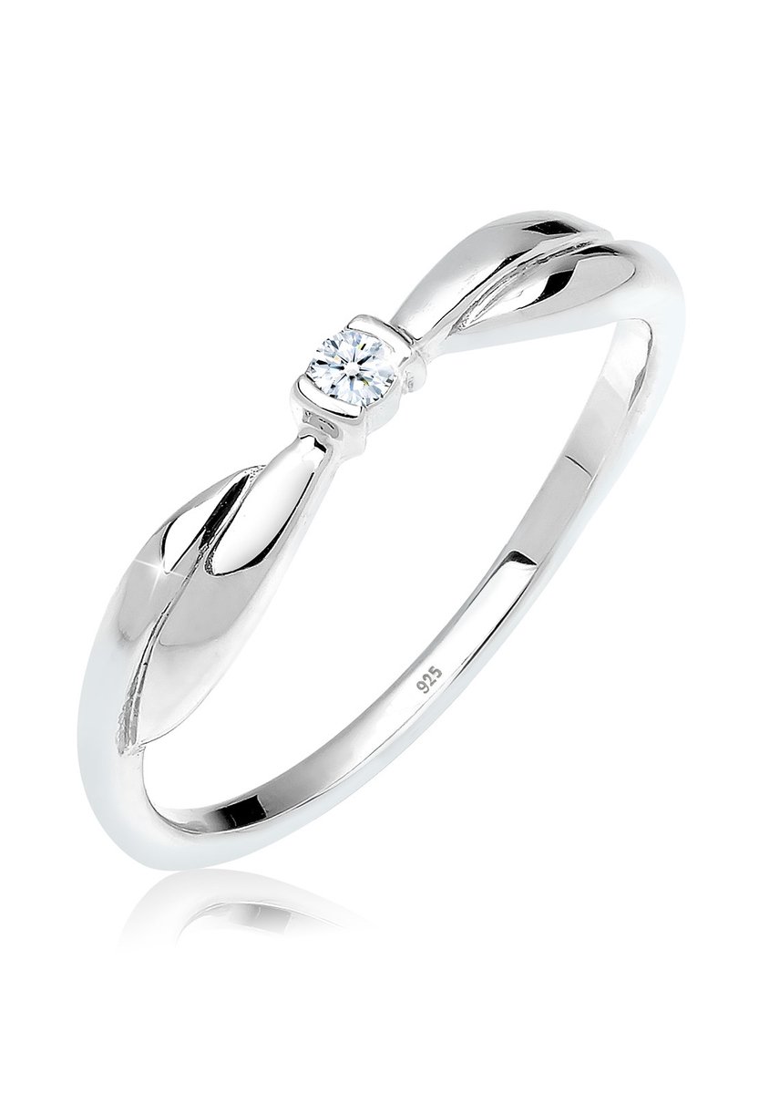 Elli PREMIUM - Ring - Dames Verloving met Diamant (0.03 ct.) in 925 Sterling Zilver - Dames