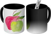 Magische Mok - Foto op Warmte Mokken - Koffiemok - Appels - Fruit - Aquarel - Magic Mok - Beker - 350 ML - Theemok