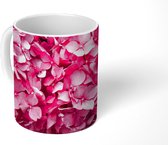 Mok - Close up roze hortensia bloemen - 350 ML - Beker