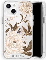 Selencia Zarya Fashion Extra Beschermende Backcover iPhone 13 hoesje - Golden Flowers