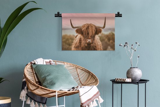 Tapisserie - Tissu mural - Vache - Highlander écossais - Animal - 60x40 cm - Tapisserie
