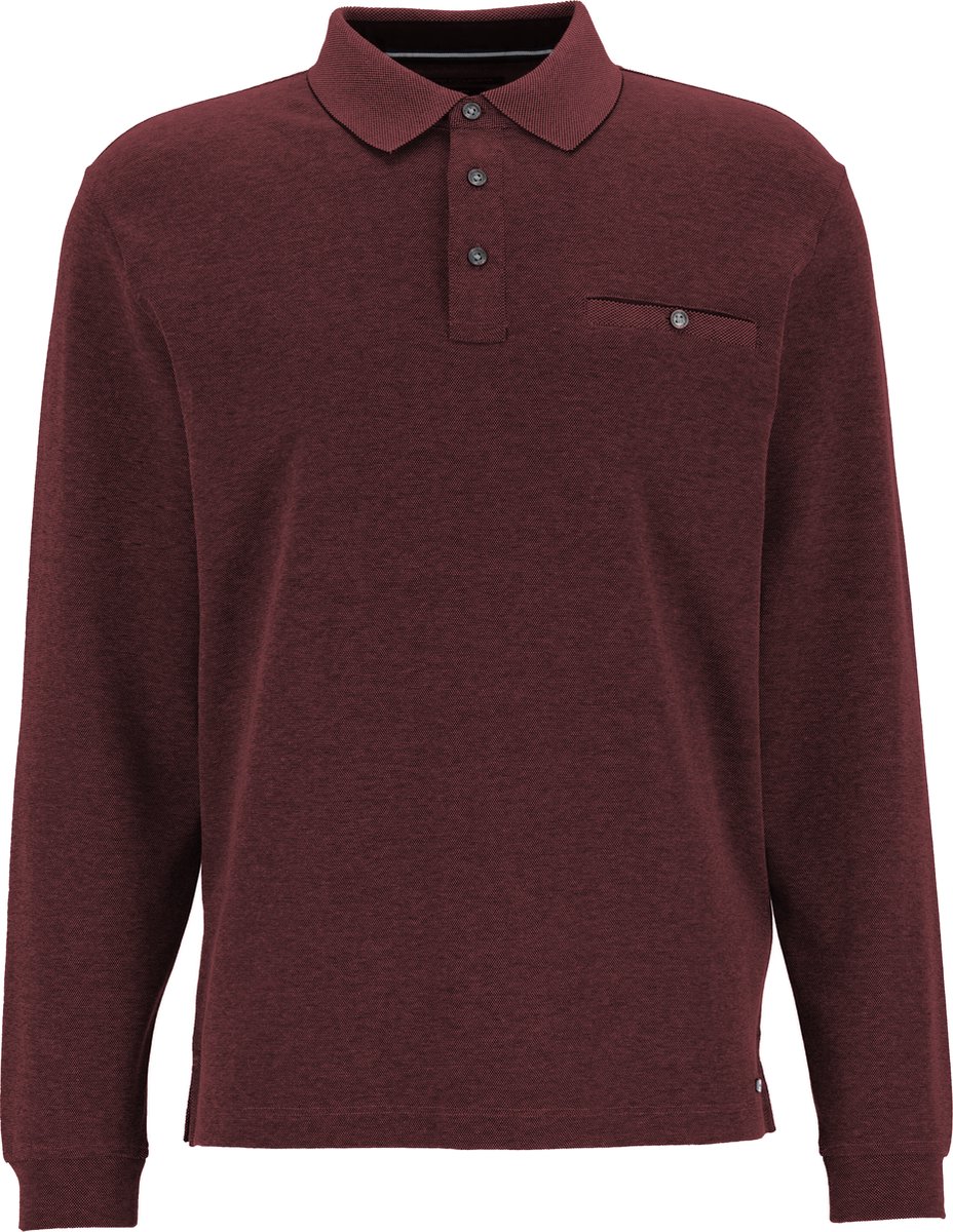 Casa Moda Polo LS Bordeaux Rood - Maat XXL - Heren - Longsleeve polo