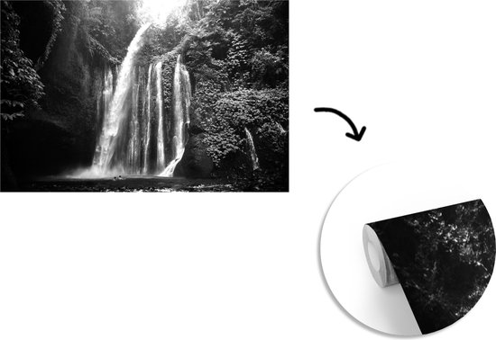Papier peint - Papier peint photo Wallpaper Indonesia - Cascade - Zwart - Wit - Largeur 600 cm x hauteur 400 cm
