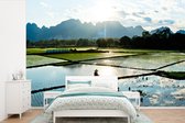 Behang - Fotobehang Het geweldige landschap van een rijstveld - Breedte 390 cm x hoogte 260 cm