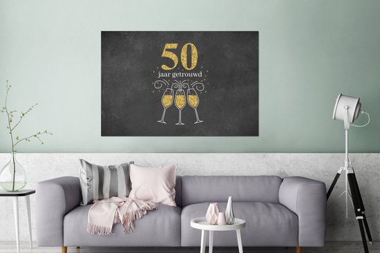 Décoration murale Métal - Peinture Aluminium - Mariage - 50 ans mariés - Design - 180x120 cm