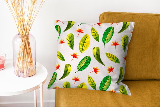 Sierkussen - Feuilles Jungle Colors - Vert - 45 Cm X 45 Cm