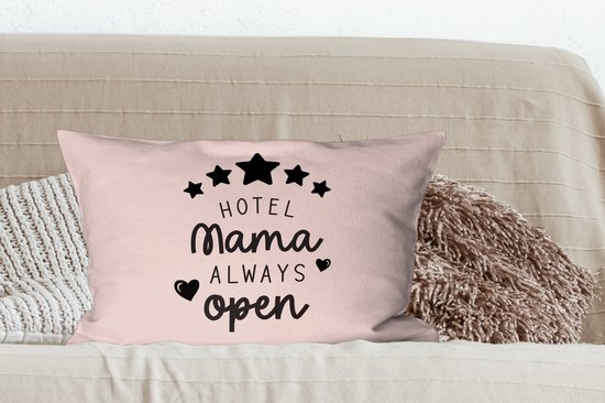 Sierkussen - Cadeau Fête Des Mères Hotel Maman Always Ouvert - Multicolore - 40 Cm X 60 Cm