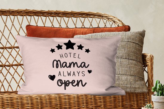 Sierkussen - Cadeau Fête Des Mères Hotel Maman Always Ouvert - Multicolore - 40 Cm X 60 Cm