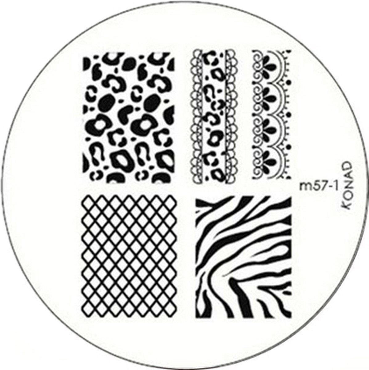 Goedkoopste KONAD nagel sjabloon M57-1 met 4 nagel figuurtjes voor stemel op uw nagels!
