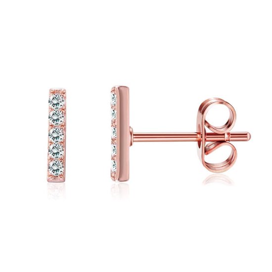 T-Bar Stud Oorbellen | Rosekleurig | Dames | Fashion Favorite