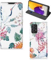 Wallet Bookcase Samsung Galaxy A72 (5G/4G) Telefoonhoesje Bird Flowers