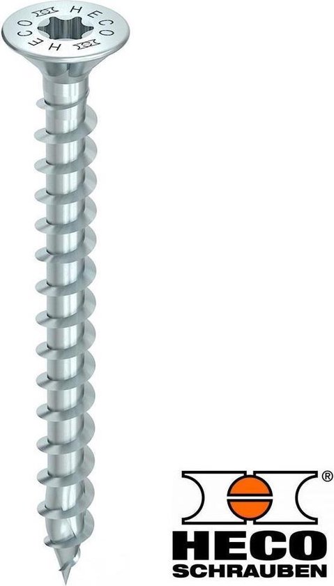 Heco TOPIX-plus schroeven verzinkt TORX TX-20 platverzonken kop 3,5 x 50 mm 200 stuks