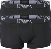 Emporio Armani Trunks Essential Monogram (2-pack) - heren boxers kort - zwart -  Maat: S