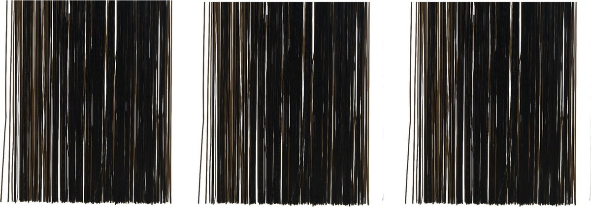3x zakjes lametta engelenhaar zwart 50 x 40 cm - Tinsel/folie slierten - Kerstversiering