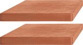 2x Stuks plantenonderzetters/multirollers vierkant terracotta kunststof 40 cm - Trolleys voor kamerplanten