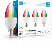 3-pack Hihome Smart LED WiFi Lamp E14 - 16M RGB Kleuren + warm wit 2700K to koel wit 6500K
