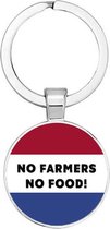 Akyol - No farmers no food Sleutelhanger - Boer - Boeren - Leuk kado voor iemand die boer is - 2,5 x 2,5 CM