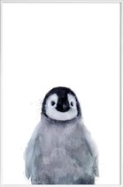 JUNIQE - Poster in kunststof lijst Kleine pinguïn illustratie -30x45