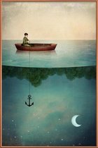 JUNIQE - Poster met kunststof lijst Entering Dreamland -20x30 /Blauw &