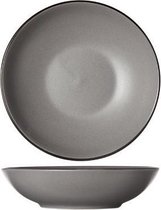 Speckle Grijs Diep Bord - Ø 20xh5,3cm - Met Zwarte Rand
