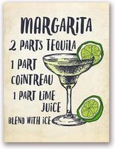 Cocktails Poster Margarita - 30x40cm Canvas - Multi-color