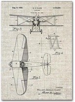 Plane Poster Gray - 60x80cm Canvas - Multi-color