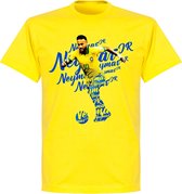 Neymar Brazilië Script T-Shirt - Fel Geel - XL