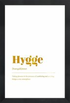 JUNIQE - Poster met houten lijst Hygge gouden -40x60 /Goud & Wit