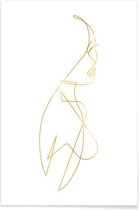 JUNIQE - Poster Femme I gouden -30x45 /Goud & Wit