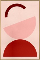 JUNIQE - Poster met kunststof lijst Half Moon -20x30 /Roze