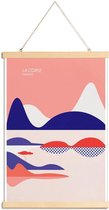 JUNIQE - Posterhanger La Corse -30x45 /Rood & Roze