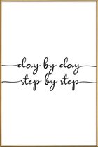 JUNIQE - Poster met kunststof lijst Day by Day -30x45 /Wit & Zwart
