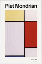 JUNIQE - Poster in kunststof lijst Mondrian - Composition -40x60 /Geel