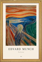 JUNIQE - Poster in houten lijst Munch - The Scream -60x90 /Kleurrijk
