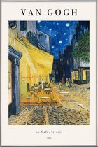 JUNIQE - Poster in kunststof lijst Van Gogh - Caféterras bij nacht