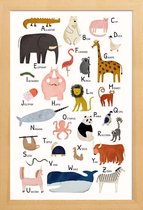 JUNIQE - Poster in houten lijst Animal Friends -60x90 /Kleurrijk