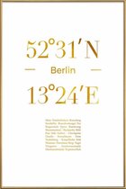 JUNIQE - Poster met kunststof lijst Berlin gouden -30x45 /Goud & Wit