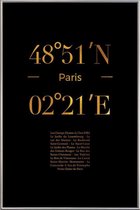 JUNIQE - Poster met kunststof lijst Paris gouden -40x60 /Goud & Zwart