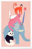 JUNIQE - Poster Animal Pyramid -30x45 /Kleurrijk