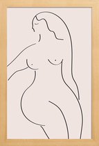 JUNIQE - Poster in houten lijst Form II -40x60 /Roze & Zwart