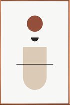 JUNIQE - Poster met kunststof lijst Horizon -30x45 /Bruin & Grijs